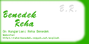 benedek reha business card